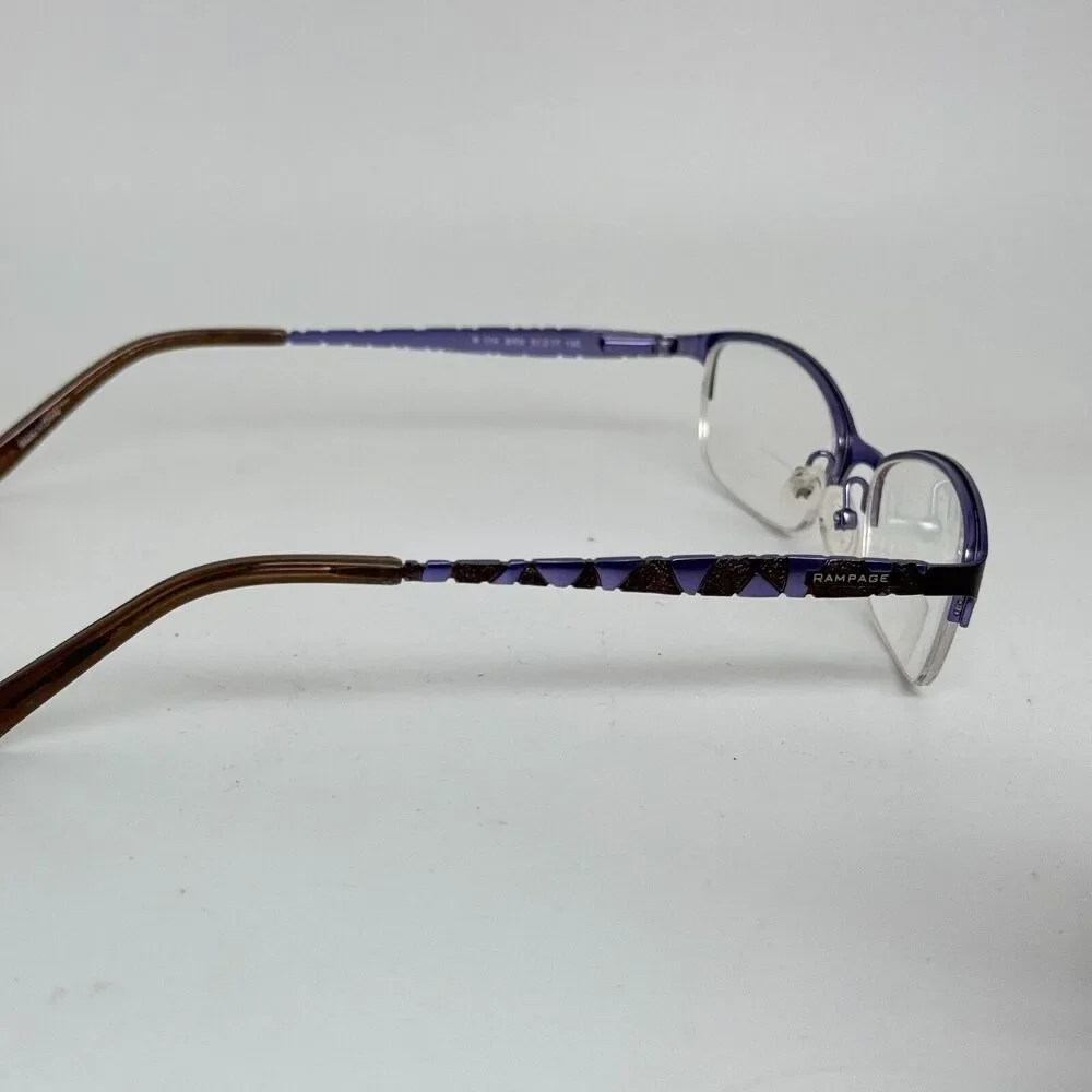 Rampage R174 BRN 51-17-135 Brown/Blue Metal Half Rim Eyeglasses‎ Frame H15278